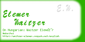 elemer waitzer business card
